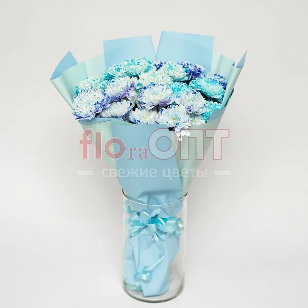 Букет № 500 с крашеной хризантемой  — фото 1