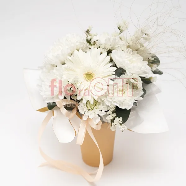 Цветочный стаканчик № 158 белый — фото 1