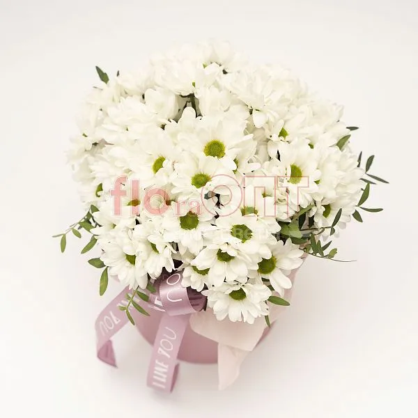 Композиция № 221 в коробке с хризантемой  — фото 5