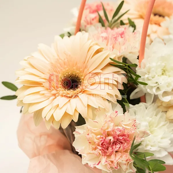 Композиция № 270 персиковая с герберой  — фото 4