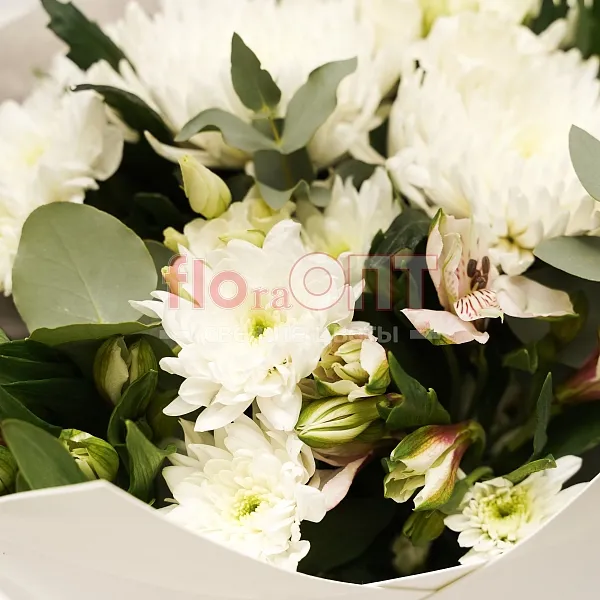 Букет № 485 сборный с белой хризантемой  — фото 3