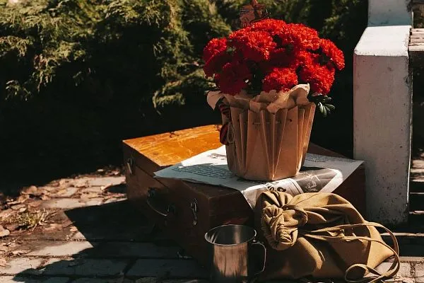 Композиция № 300 в аквабоксе с гвоздикой — фото 3