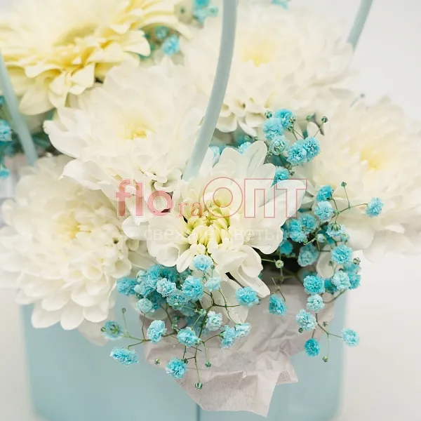 Композиция № 176 с белой хризантемой и герберой  — фото 5