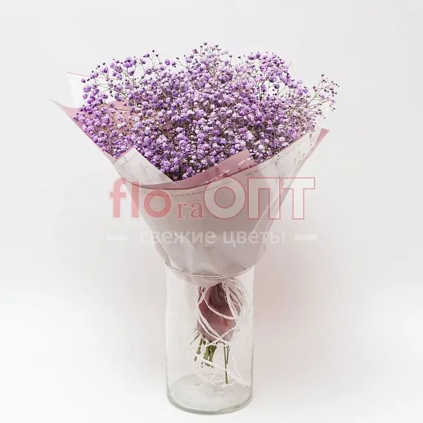 Букет 375 с крашеной гипсофилой  — фото 1