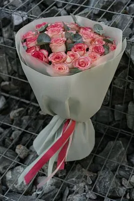 Букет ВАУ №40 из розовых роз Джамиля — фото 7